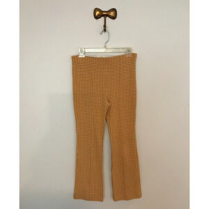 Anthropologie Maeve Mollie Flare Yellow/White Gingham Pants - Size Extra Small